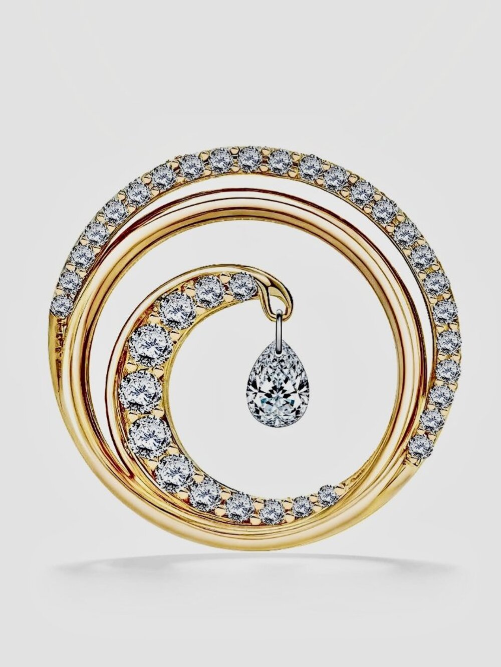 $4100 Na Hoku Large Ultimate Wave Shimmer Dangling Diamond Pendant only